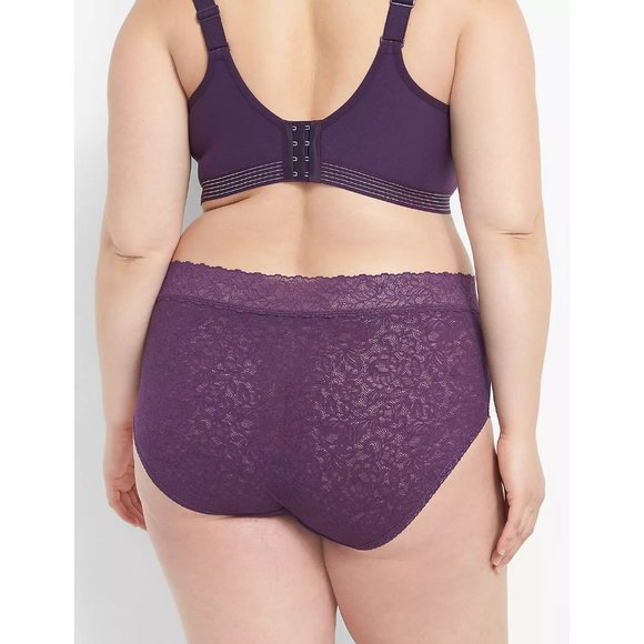 Lane Bryant Cacique Stretch Lace High Leg Brief Panty 22/24 - Picture 2 of 3